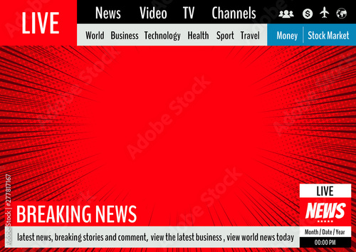 News Live Comic Cover Template Background Flyer Brochure Speech Bubbles Doodle Art Vector Illustration You Can Place Relevant Content On The Area Stock Vector Adobe Stock