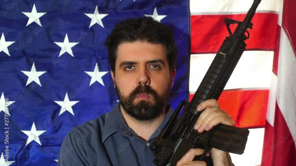american man with an ar15 2nd amendment