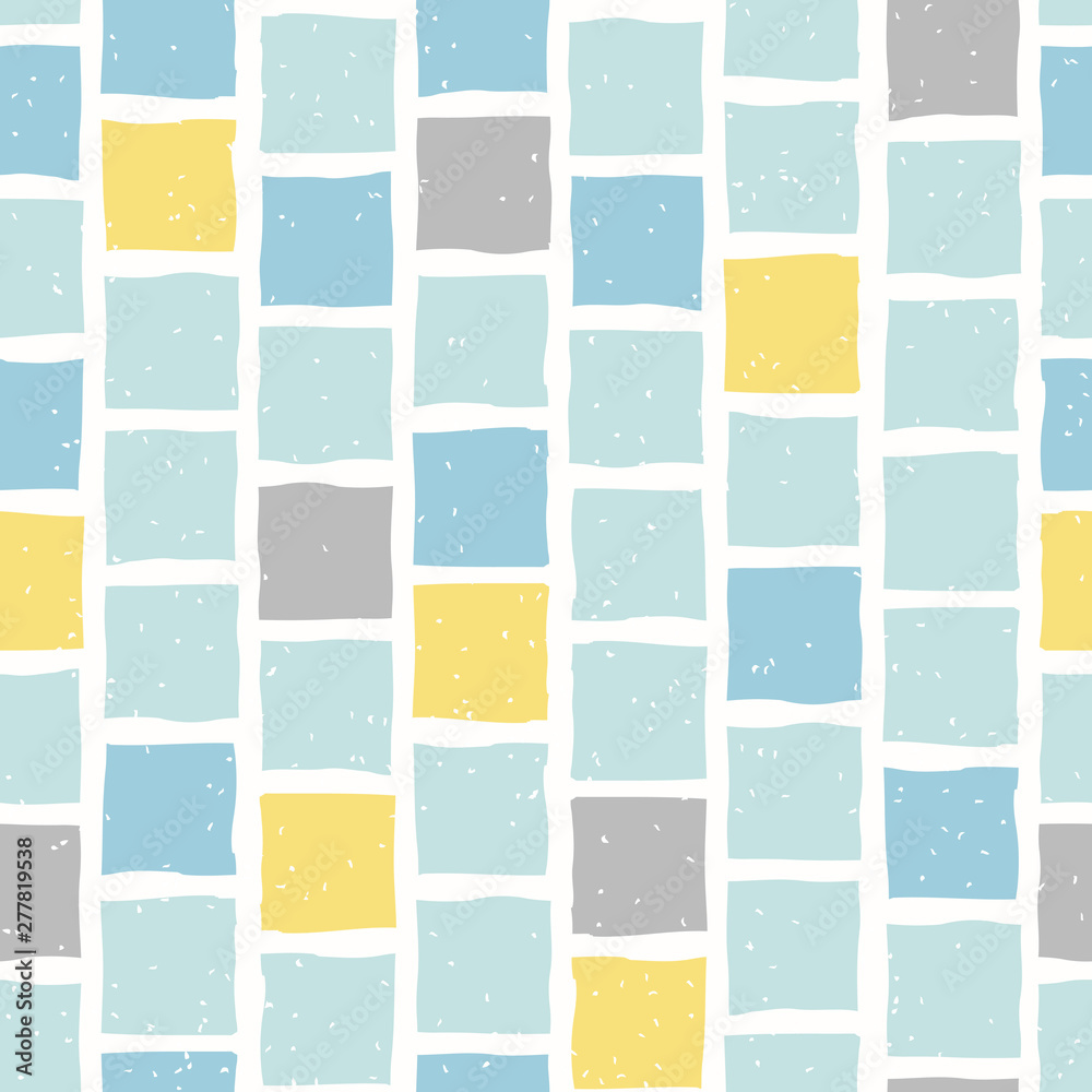 Blue seamless pattern with hand drawn geometric ornament. Abstract pastel  background, vector illustration for print, scrapbooking paper, design,  fabric. Stock Vector | Adobe Stock