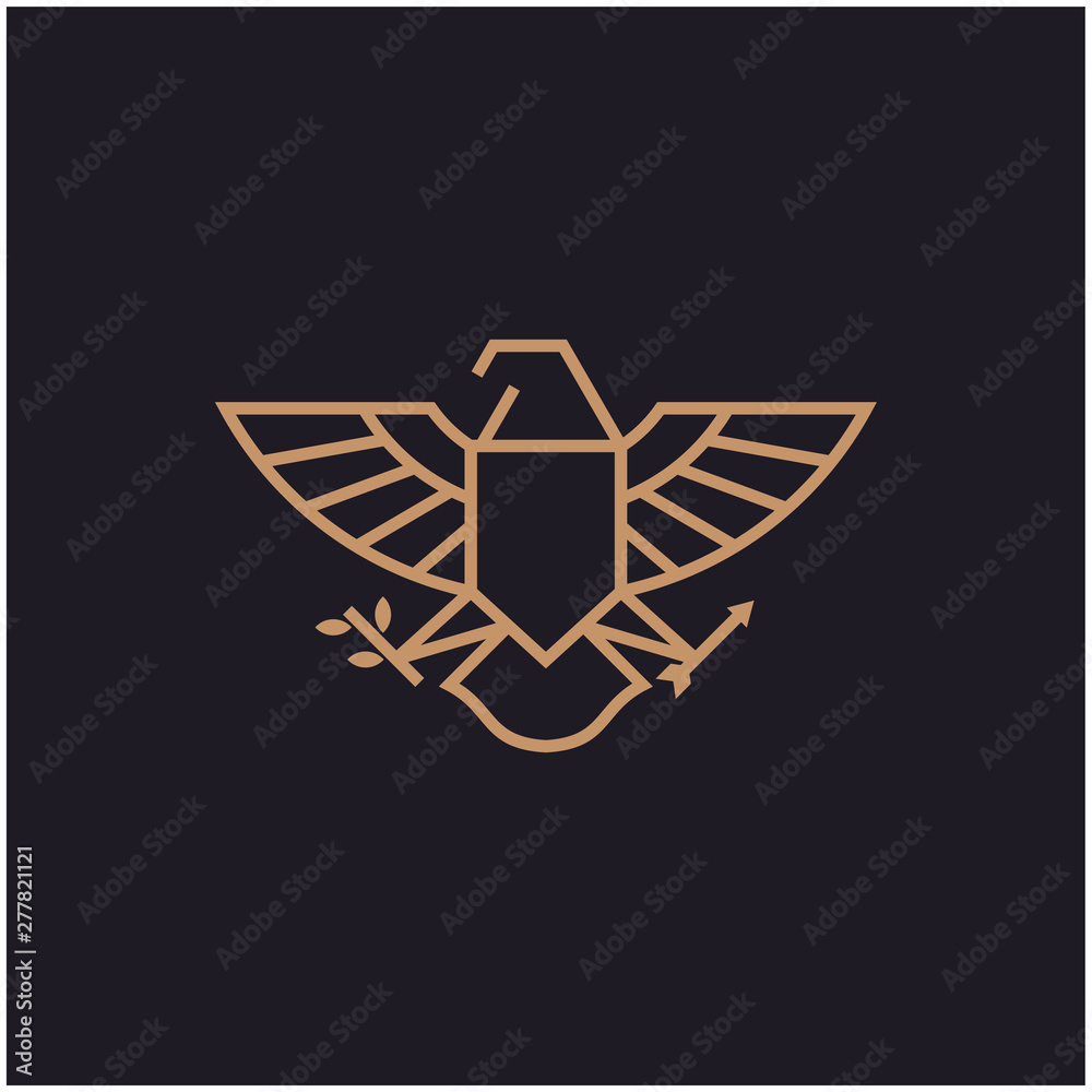 falcon eagle logo. vector icon. line outline illustration design