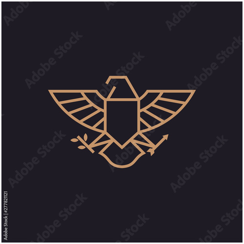 falcon eagle logo. vector icon. line outline illustration design