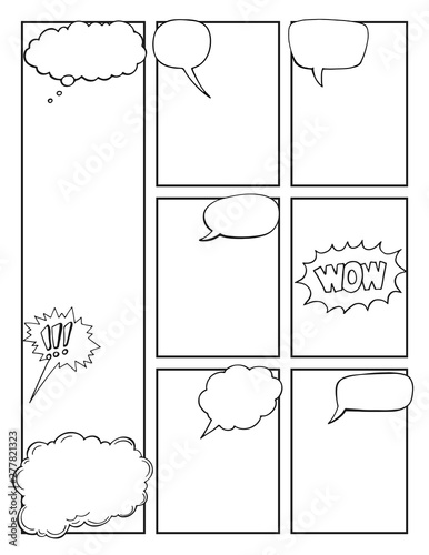 Comics blank layout template background