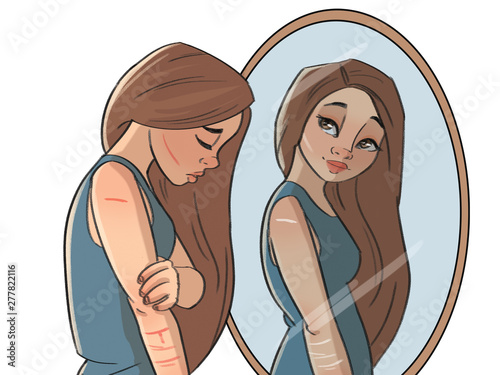 Canvas Print Self harm girl