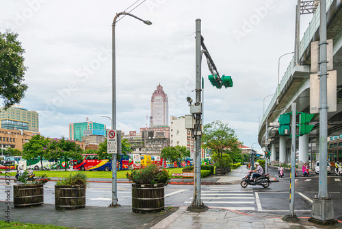 TAIPEI, TAIWAN - July 2, 2019: Street view of downtown in Taipei, Taiwan