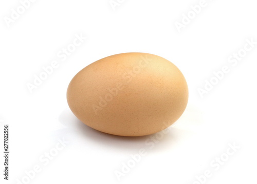 Raw Egg on White Background.