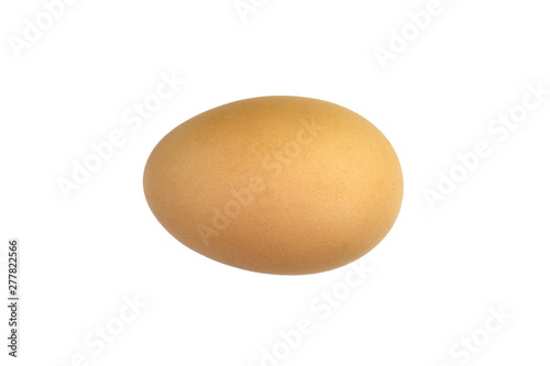 Raw Egg on White Background.