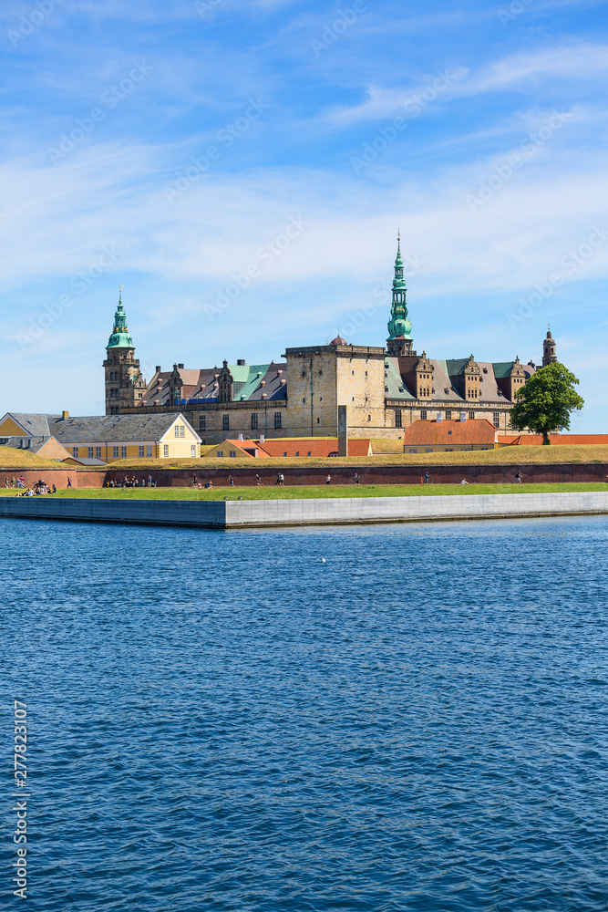 Medieval Kronborg Castle on the Oresund Strait, Baltic Sea, Helsingor, Denmark