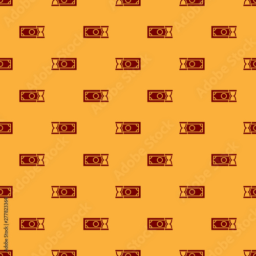 Red Fast payments icon isolated seamless pattern on brown background. Fast money transfer payment. Financial services, fast loan, time is money, cash back concept. Vector Illustration