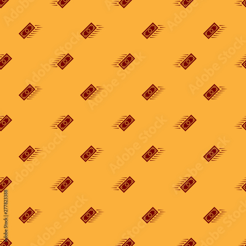 Red Fast payments icon isolated seamless pattern on brown background. Fast money transfer payment. Financial services, fast loan, time is money, cash back concept. Vector Illustration