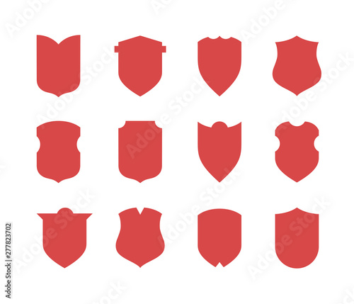 Flat Clip art Design Elements. Set of Vector set of Shield Silhouette. Different Coat Arms signs