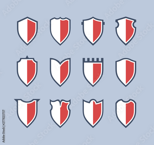 Free Download Flat Clip art Design Elements. Set of Vector set of Shield Silhouette. Different Coat Arms signs - GFXLoad