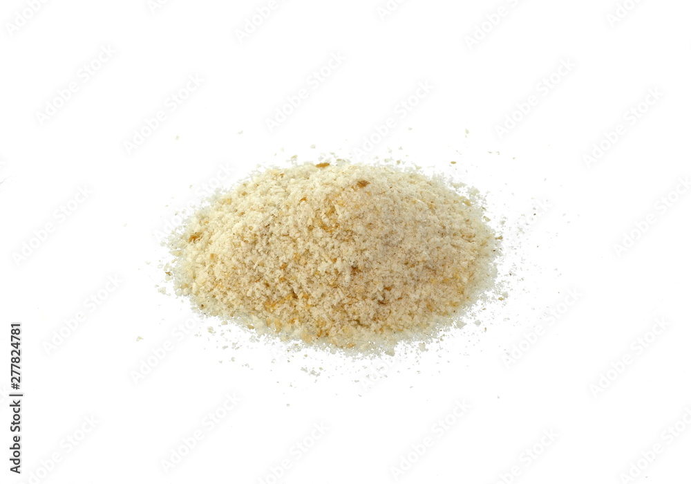 Pile of breadcrumbs isolated on white background Pile of breadcrumbs isolated on white background