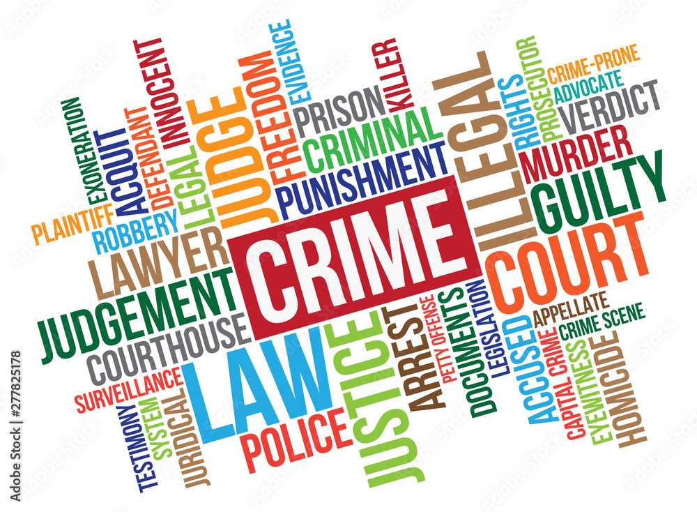 Fototapeta premium Crime Themed Word Collage