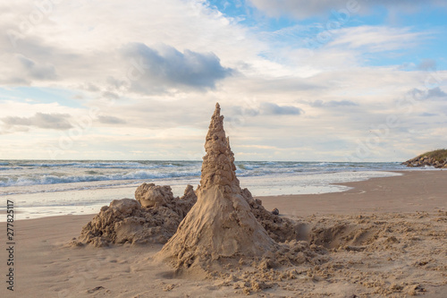Abstract Sand Castle by the sea.