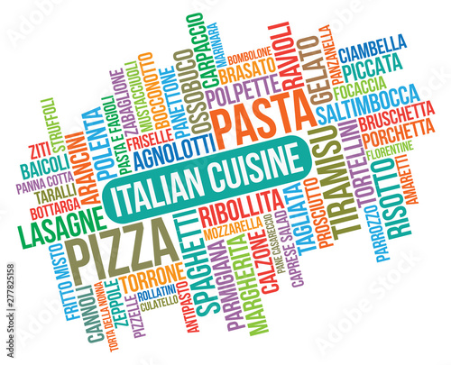 İtalian Cuisine. Word Collage.