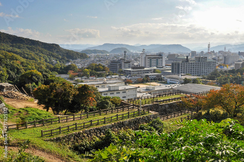 View for Tottori city from Tottori castle in Japan.