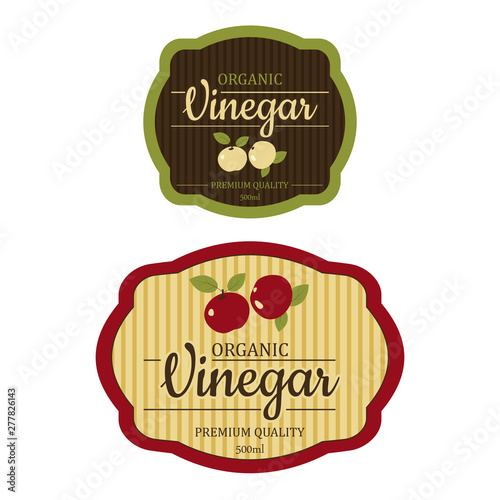 Set Vintage apple cider vinegar label frame design for stickers and other design