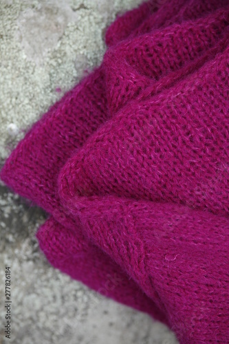 pink knitted wool