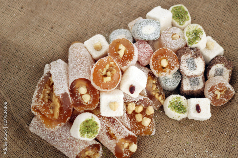 Turkish delight with all mixed delicious Turkish delight with all mixed delicious