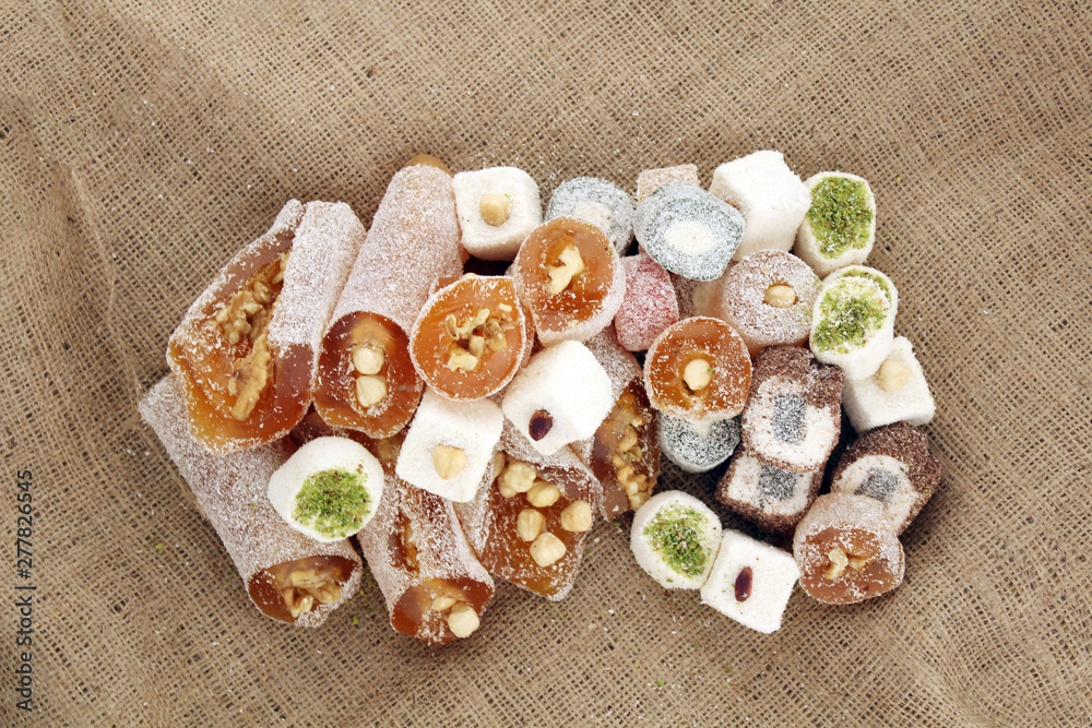 Turkish delight with all mixed delicious Turkish delight with all mixed delicious
