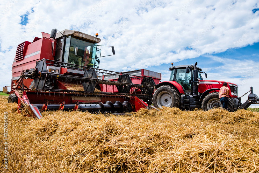 Fototapeta premium agricultural equipment for harvesting under the sun