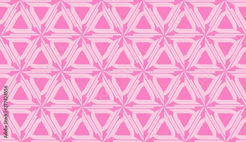 Vector Seamless illustration with pattern in triangles style. Curved line. Decorative design for For interior wallpaper, smart design, fashion print.