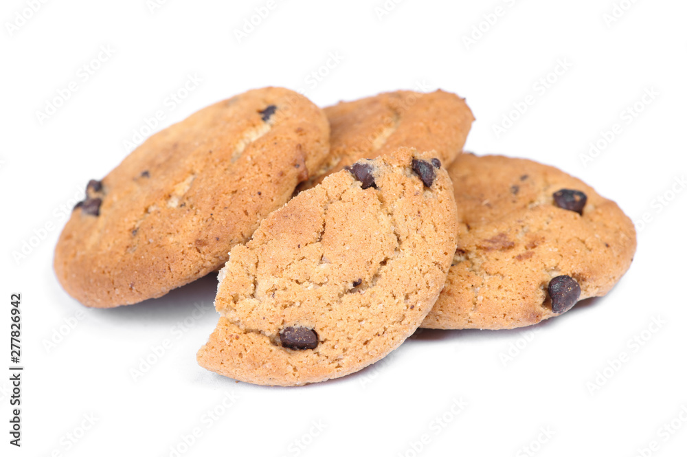 Heap of oatmeal cookies with chocolate chip Heap of oatmeal cookies with chocolate chip