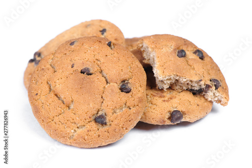 Heap of oatmeal cookies with chocolate chip