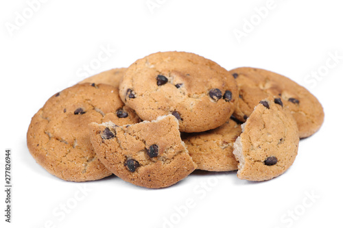 Heap of oatmeal cookies with chocolate chip