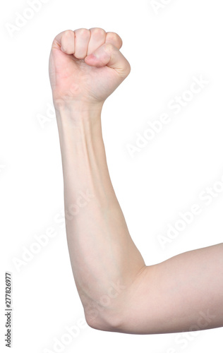 Male fist hand show power of person