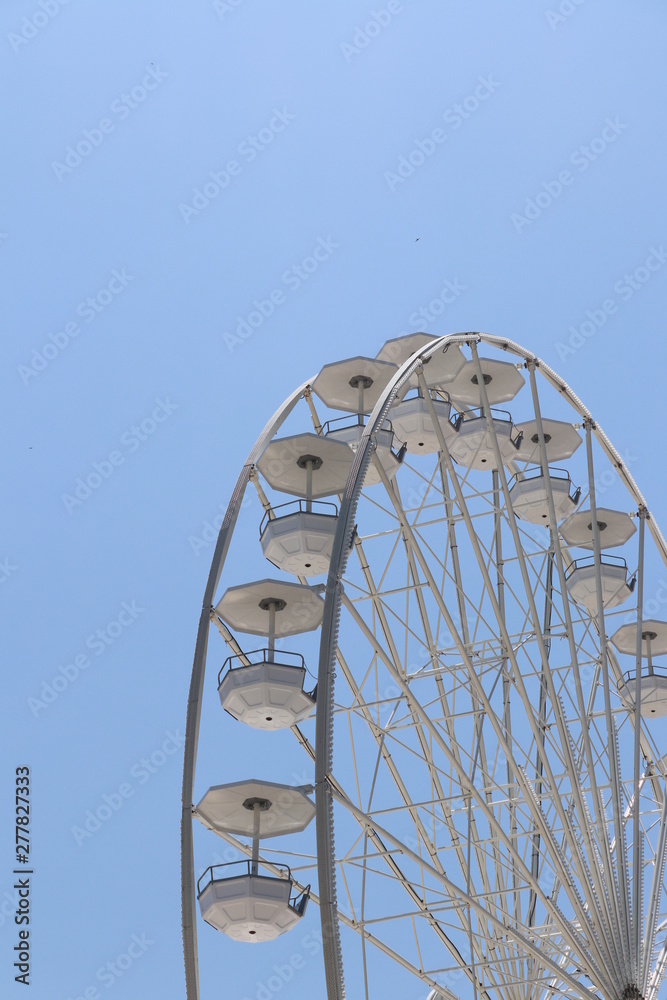 ferris wheel on blue sky ferris wheel on blue sky