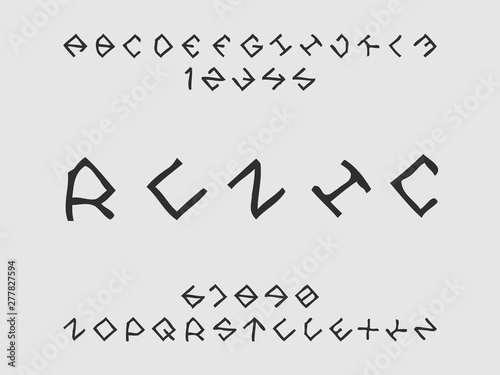 Runic font. Vector alphabet 
