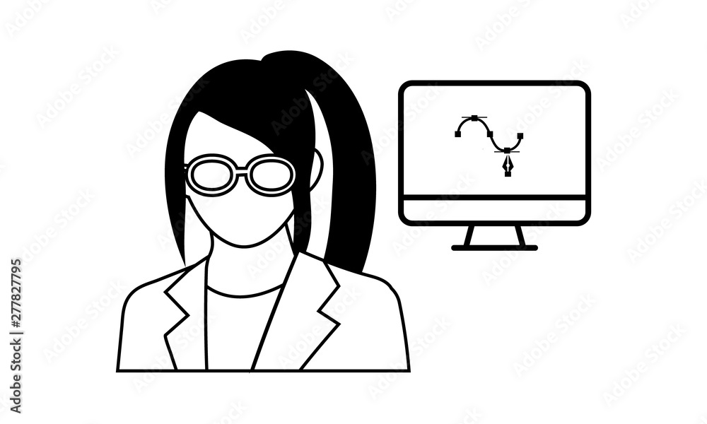 Fotografie Graphic designer icon for creative services and freelance work