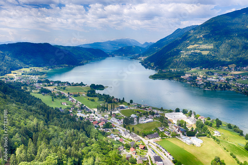 Ossiacher See in Kärnten. Scenic summertime panorama of Lake Ossiach. © mdworschak