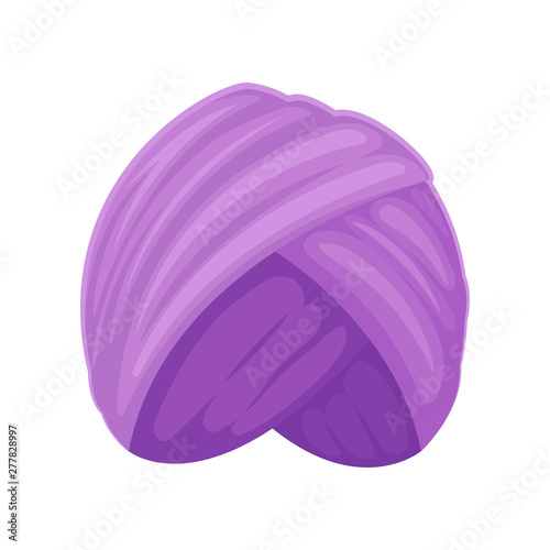 Purple turban. Vector illustration on white background.