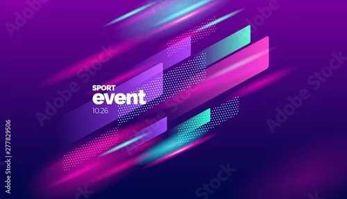 Obraz Projekt układu z dynamicznymi kształtami na wydarzenie, turniej lub mistrzostwo. Tło sportowe