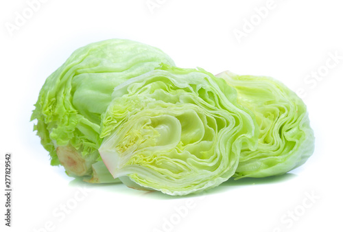 Green Iceberg lettuce isolated on White Background