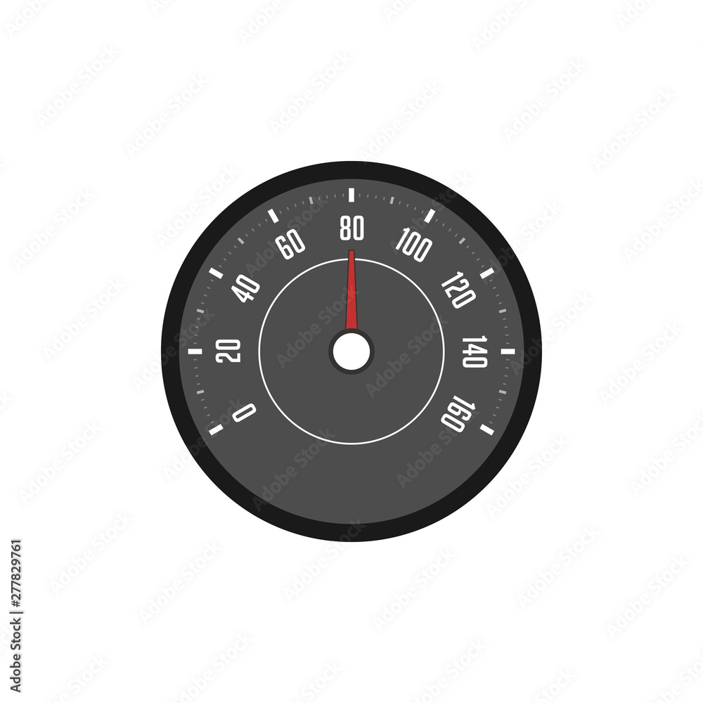 Car speedometer with speed level scale isolated on white. Car tachometer or odometer with speed panel. illustration Car speedometer with speed level scale isolated on white. Car tachometer or odometer with speed panel. illustration