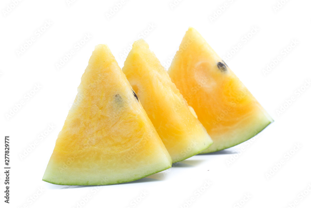 yellow watermelon isolated on white background yellow watermelon isolated on white background