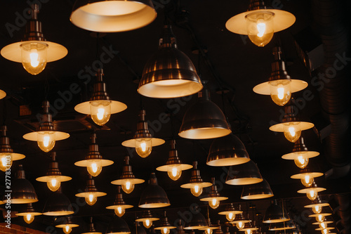 pattern of luminous bulbs ,interior design detail © dvulikaia