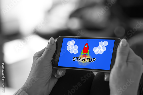 Start up concept on a smartphone