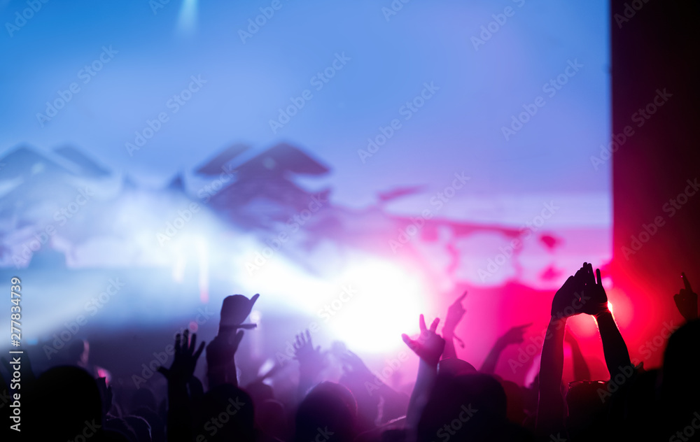 Naklejka premium Picture of dancing crowd at music festival