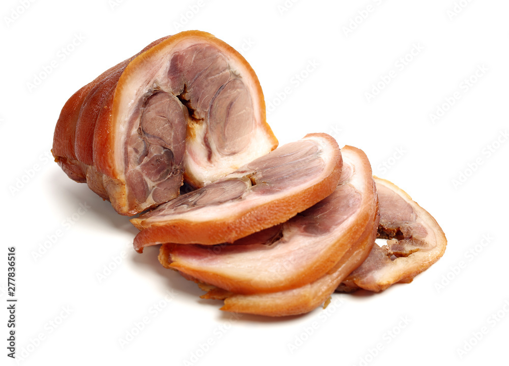 cooked pork (leg) isolated on white background cooked pork (leg) isolated on white background