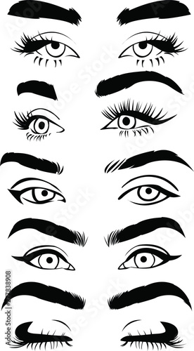 set of vector eyes