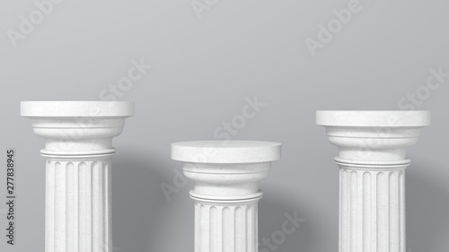 Fotografia Exhibition stand, podium in the form of  classic Greek Doric pillars