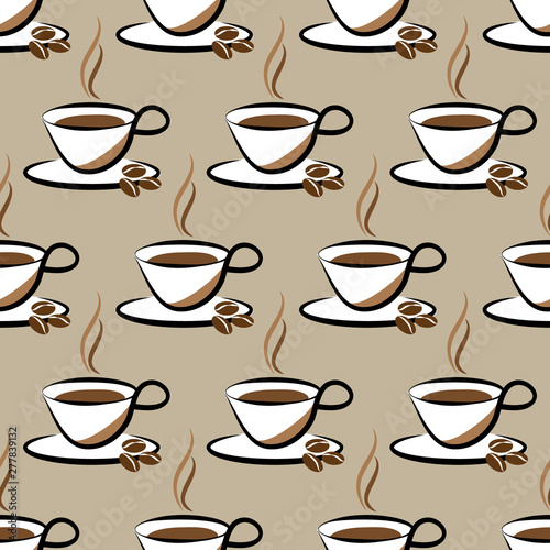 Coffee cup seamless background pattern