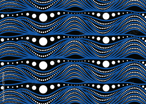 Illustration based on aboriginal style of seamless pattern background.