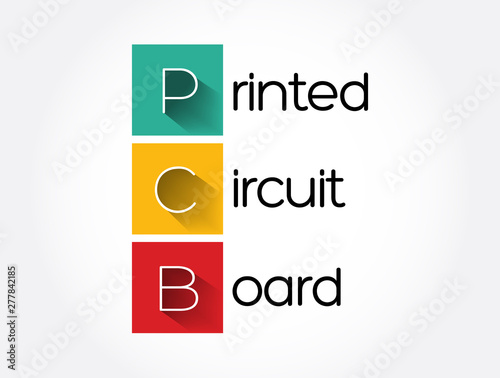 PCB - Printed Circuit Board acronym, technology concept background