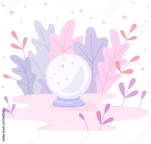 Magical ball for fortune telling astrology illustration