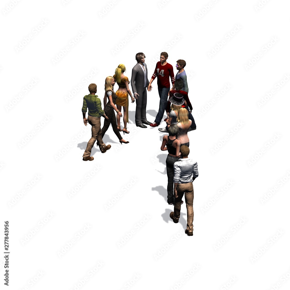 people - arranged in number 1 - with shadow - isolated on white background people - arranged in number 1 - with shadow - isolated on white background